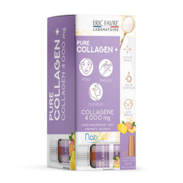 Programme 10 Jours Pure Collagen marin hydrolysé 4 000 mg + Acide hyaluronique +Zinc, Selenium + Vit E Formule liquide Pêche - Citron