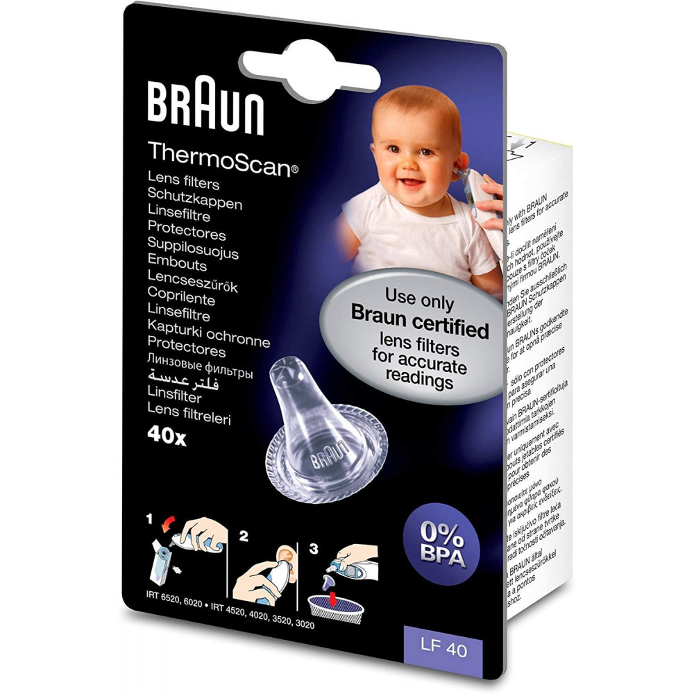 Braun ThermoScan LF40 Filtres à Lentilles pour Thermomètres à Oreille