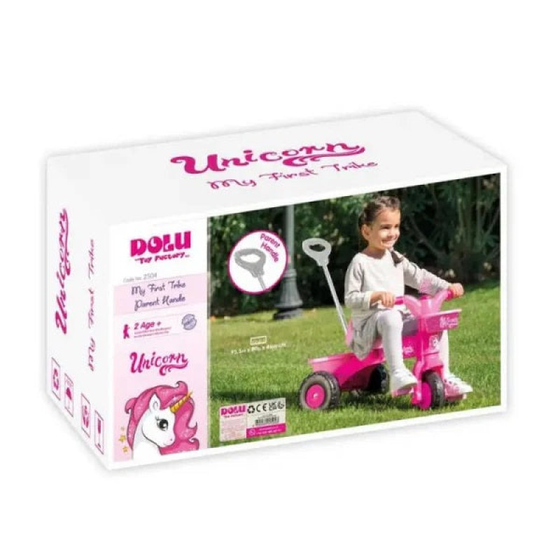 Dolu Licorne My First Trike avec poignée Rose