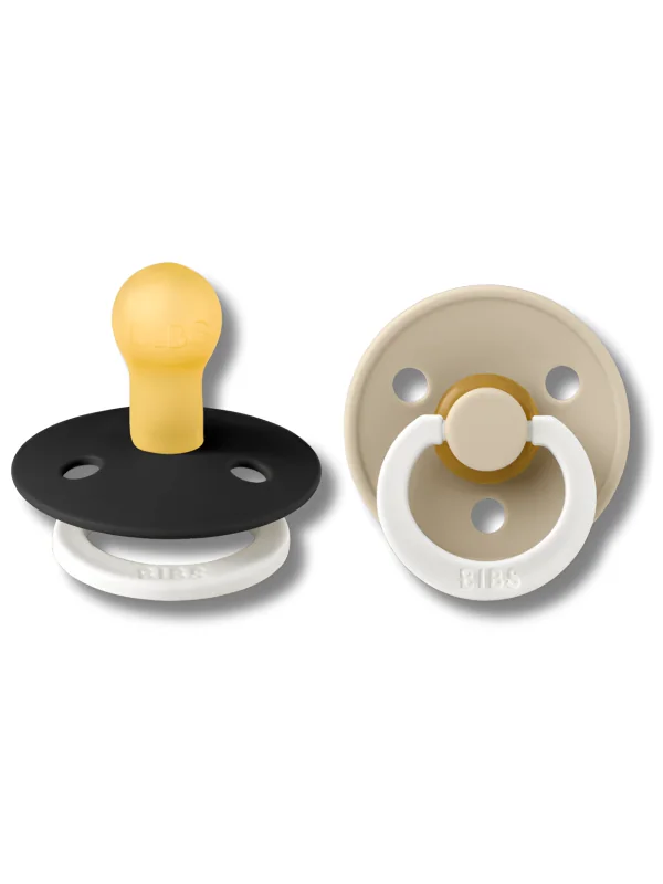 BIBS - LOT DE 2 PIÈCES SUCETTES BLACK GLOW VANILIA GLOW 1ERE AGE 