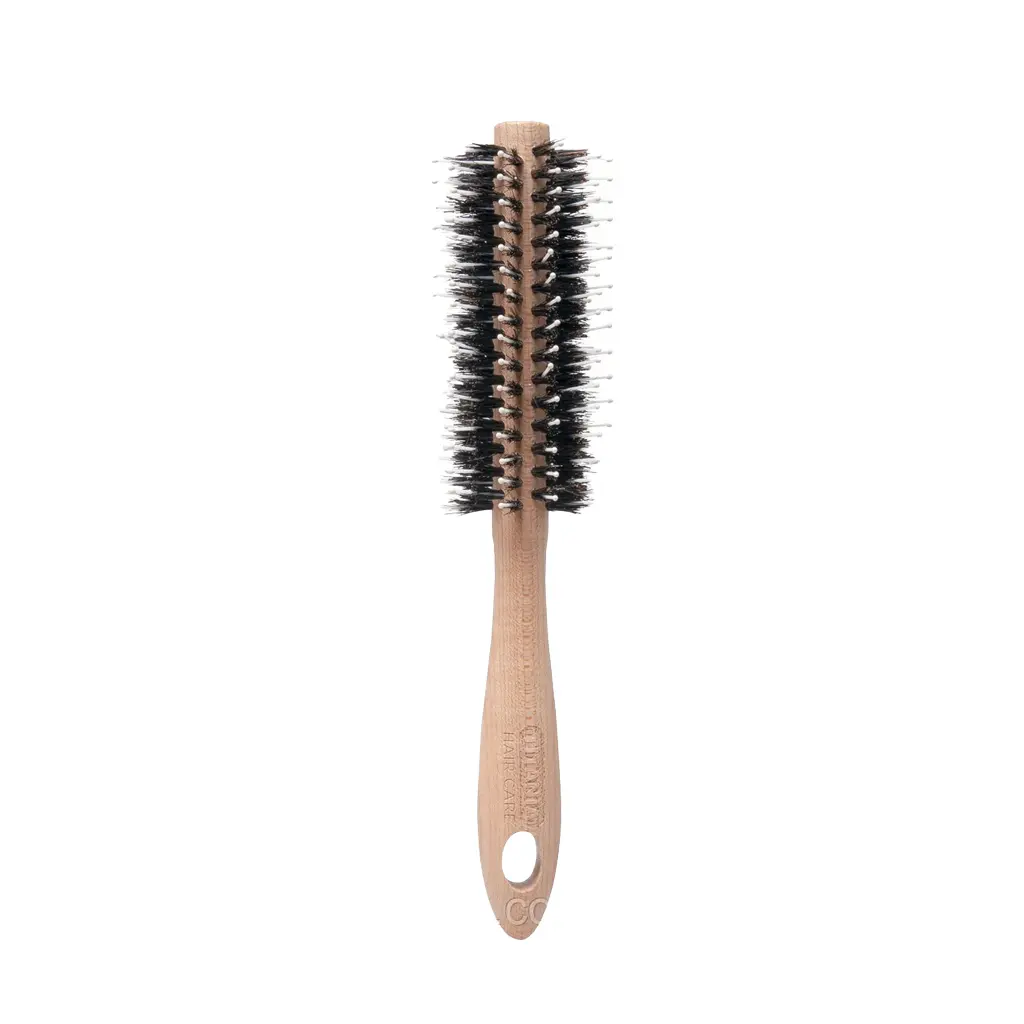 Brosse ronde nature érable poils sangliers | nylon 21cm D 4cm
