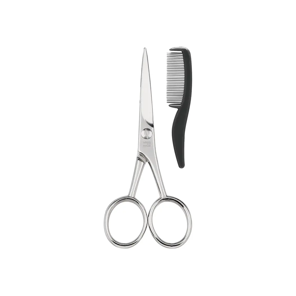 Ciseaux barbe et moustache avec peigne 