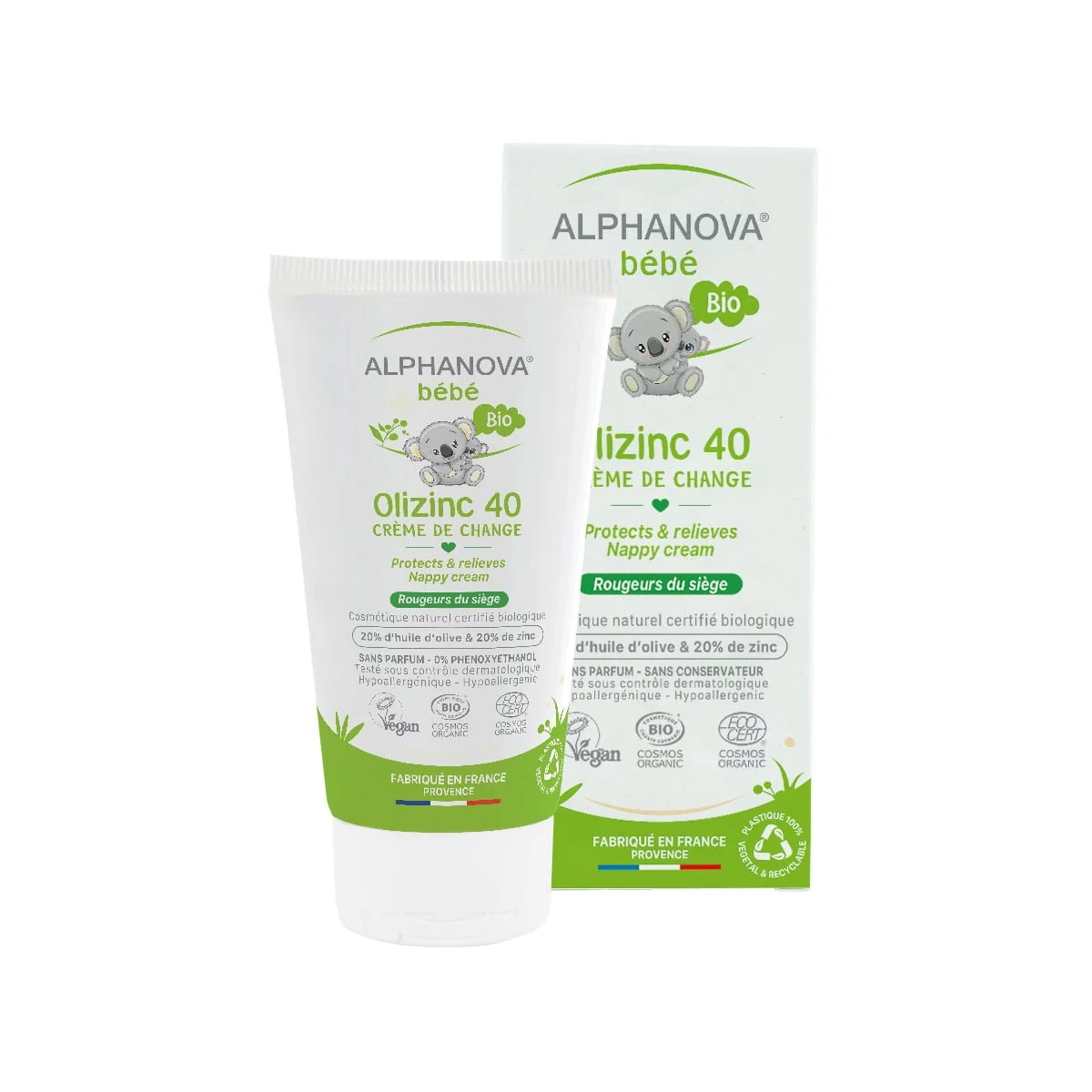 ALPHANOVA Crème de change bébé certifiée bio Olizinc 40 | Alphanova bébé