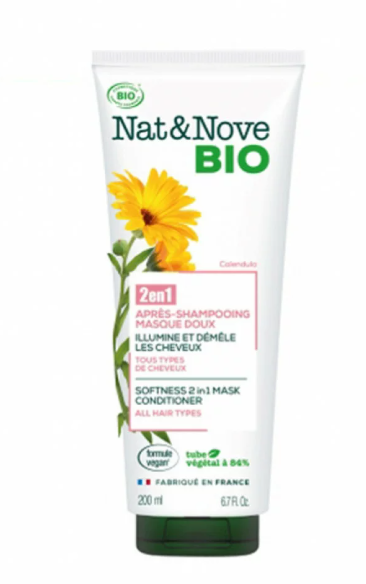 NAT&NOVE BIO 2en1 Apres Shampoing Masque Doux 200ML