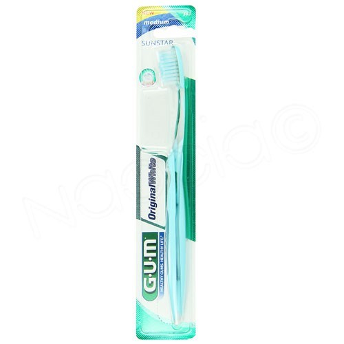 Brosse à dents manuelle  MEDIUM GUM® ORIGINAL WHITE – 1 pièce Pour les dents tachées