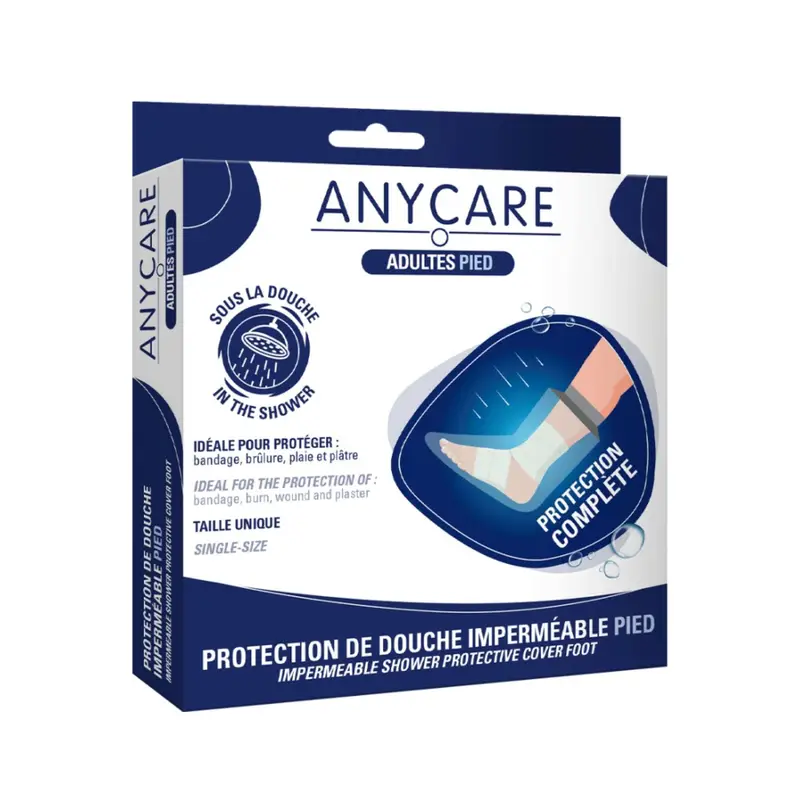 ANYCARE Protection De Douche Imperméable Adultes Pied
