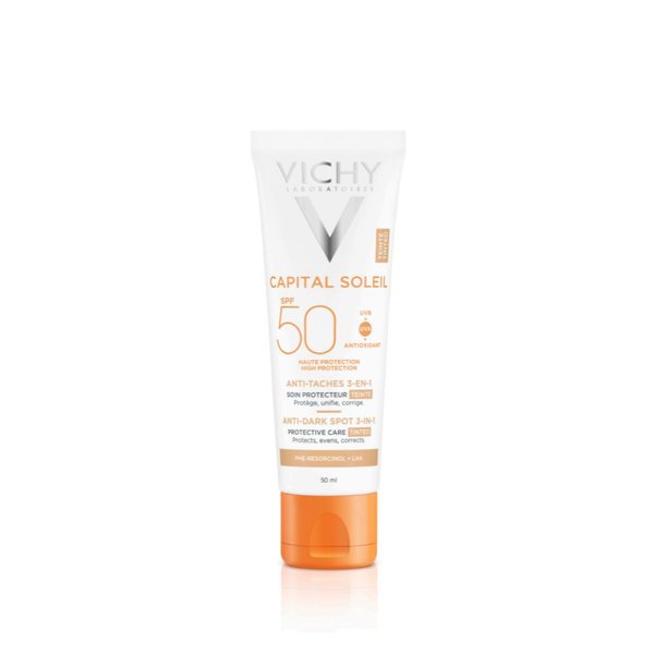 CAPITAL SOLEIL SOIN ANTI-TACHES TEINTÉ 3-EN-1 SPF 50+